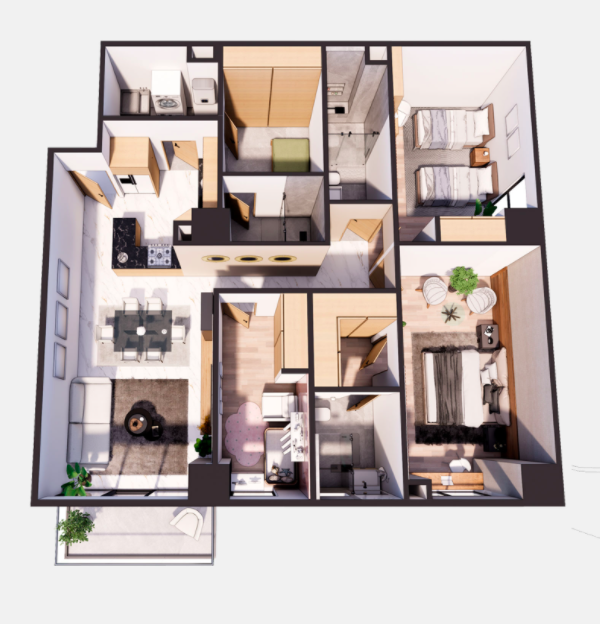 124 m2 3 recamaras 2 baños