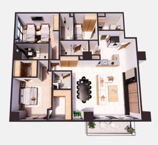 133 m2 3 recamaras 2 baños