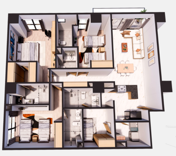 133 m2 3 recamaras, 3 baños